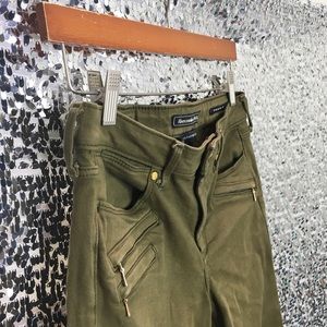 Abercrombie & Fitch Olive Pants, frayed hem